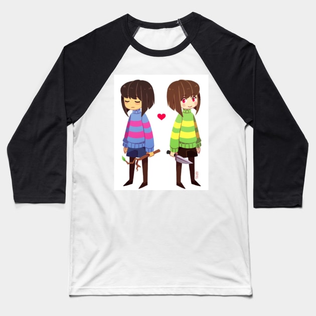 Frisk & Chara Baseball T-Shirt by DreemurrsChara